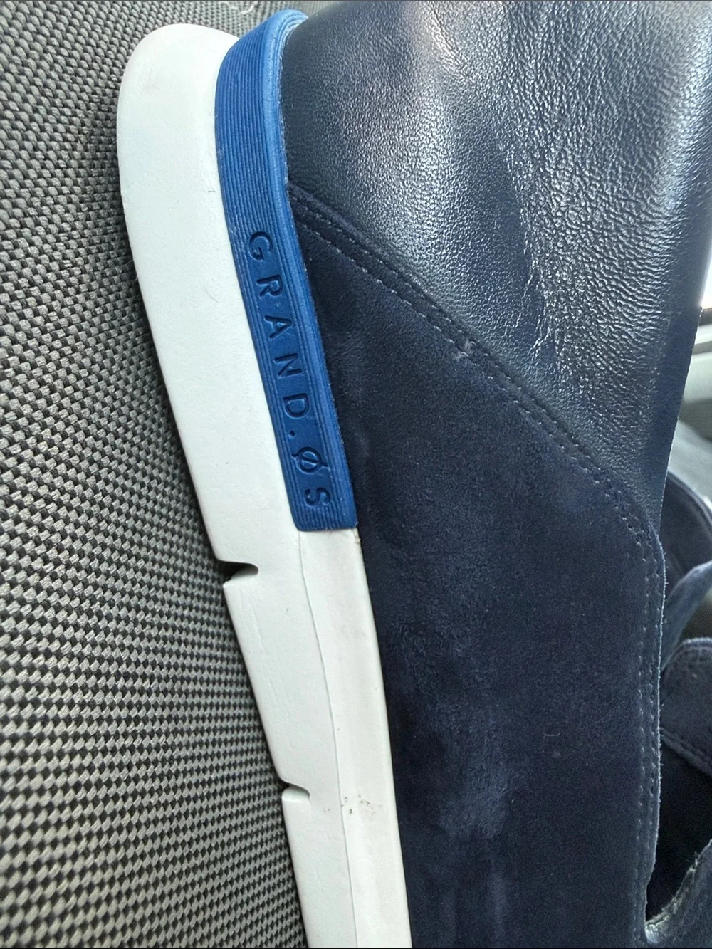 Cole Haan Navy Suede Slip-On Loafers